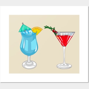 Cocktail cartoon illustration Posters and Art